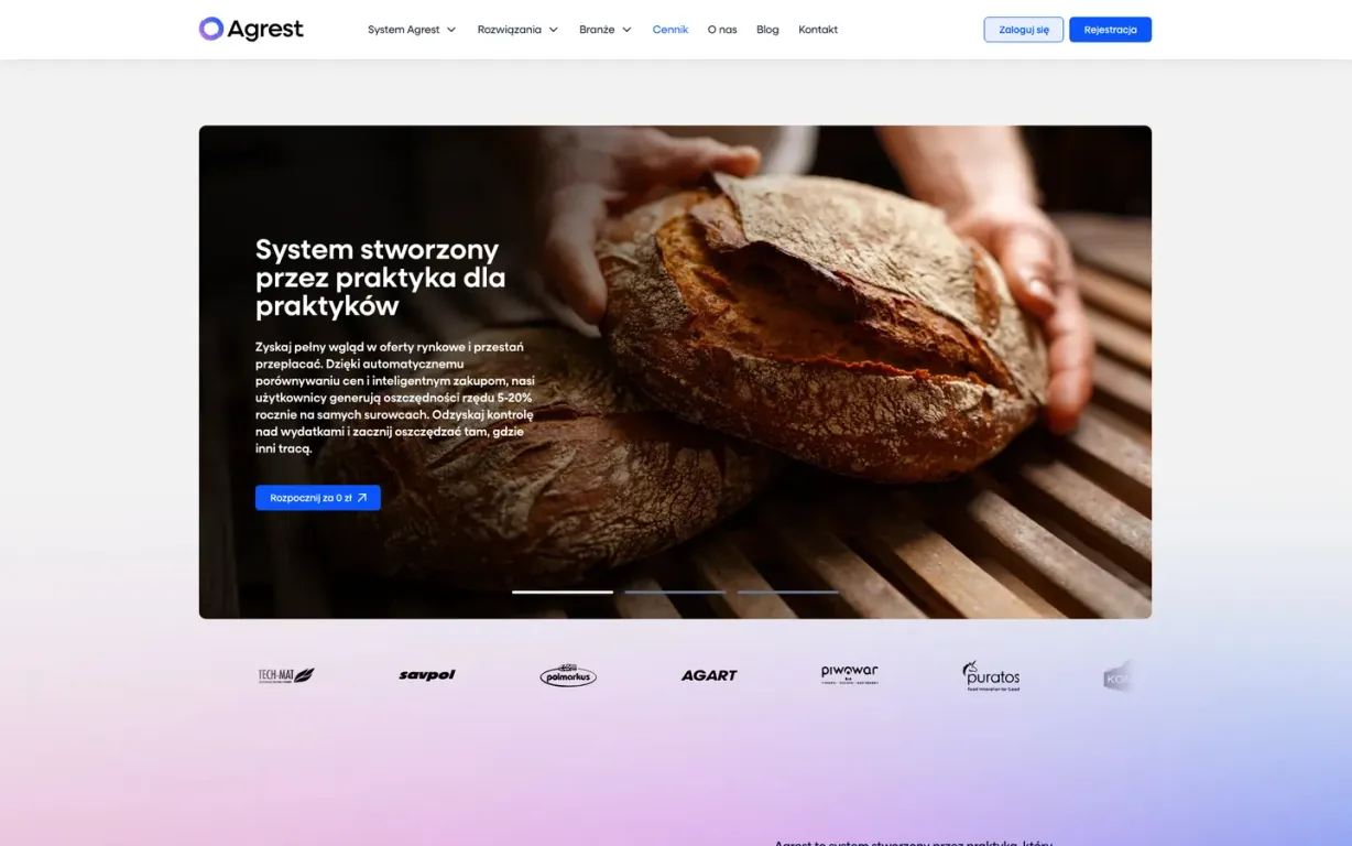 AgrestApp – the first screen of the home page