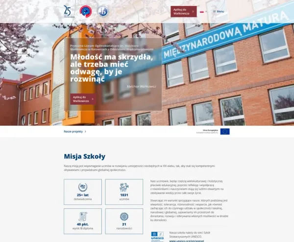 M. Wańkowicz High School – new website version