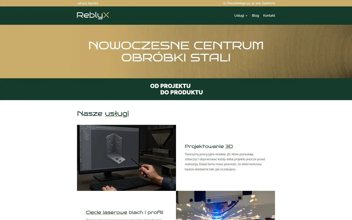 The old ReblyX website on Divi – first screen