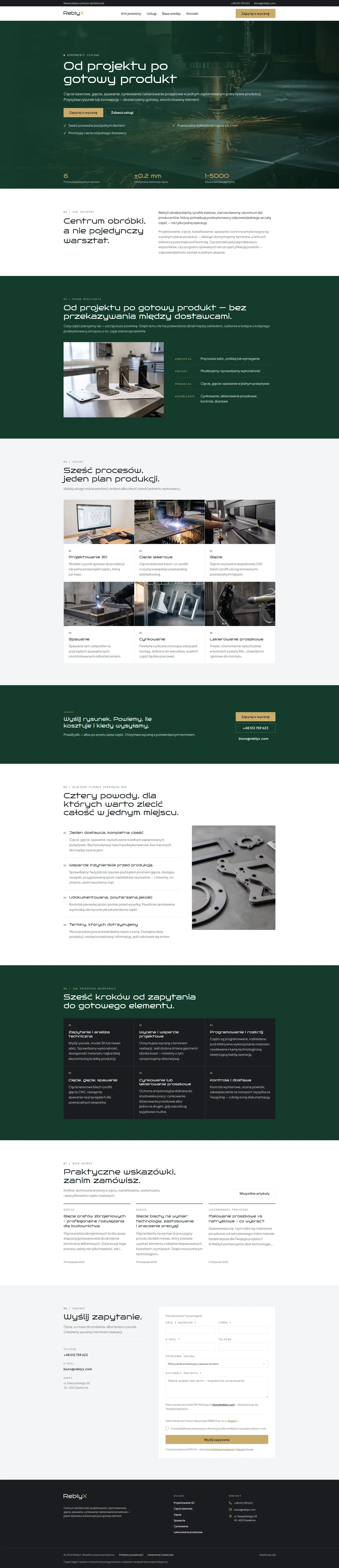 The new ReblyX website – the whole home page